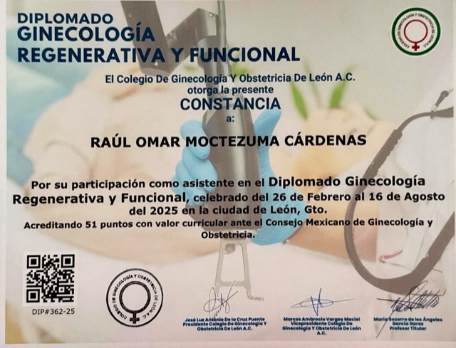 Diplomado Ginecología Regenerativa y Funcional, Colegio de Ginecología y Obstetricia de León